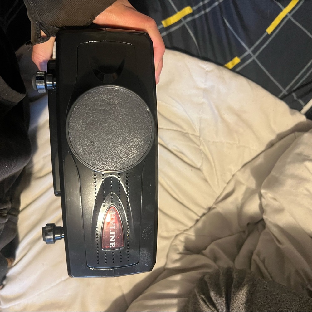 Black Boombox with Rugged Design and LED Indicator